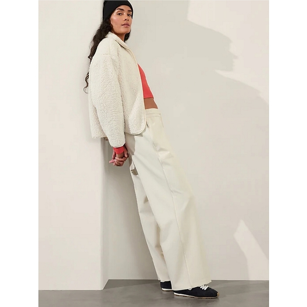🆕️ Athleta Endeavor Relaxed Pant Ivory Large Tall Wide Leg Travel Work Cabin - Picture 13 of 13